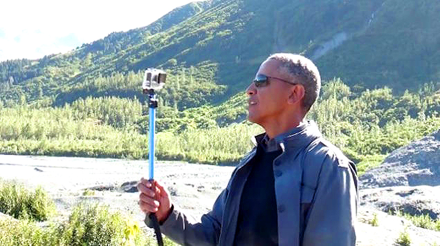 Obama Selfie With Stick, Alaska