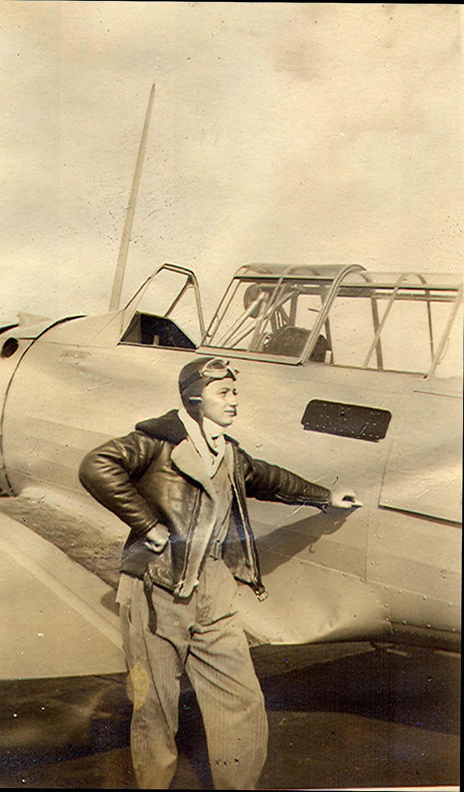 Dad, Sepia, Open Cockpit, Standing-A