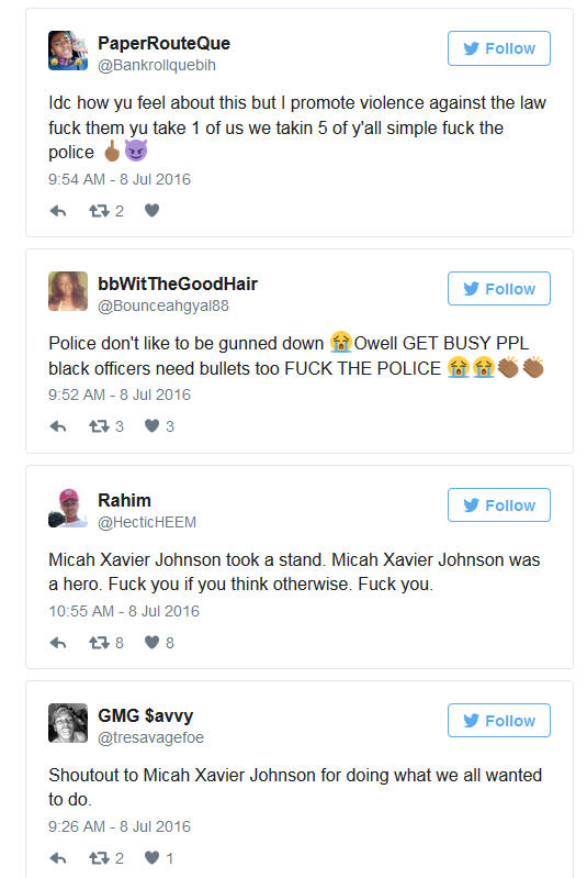 Black Lives Matter On Twitter, Pt II, Dallas Assassinations